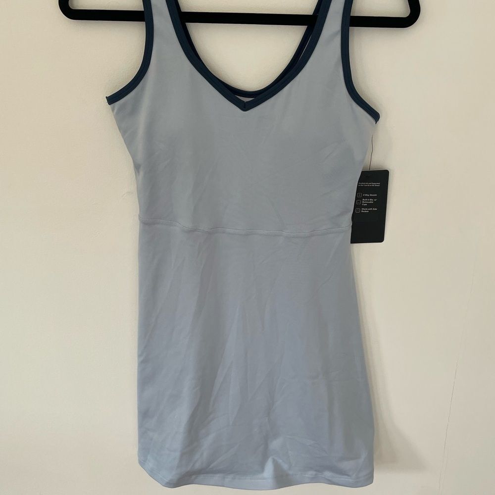 NWT Move Theology Workout Two Piece Set Built-In Bra dress with short XS